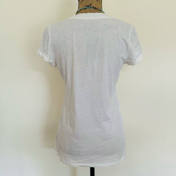 GAP The Essential V Neck Pima Cotton Optic White Versatile Tee Shirt Size Small - Picture 2 of 5